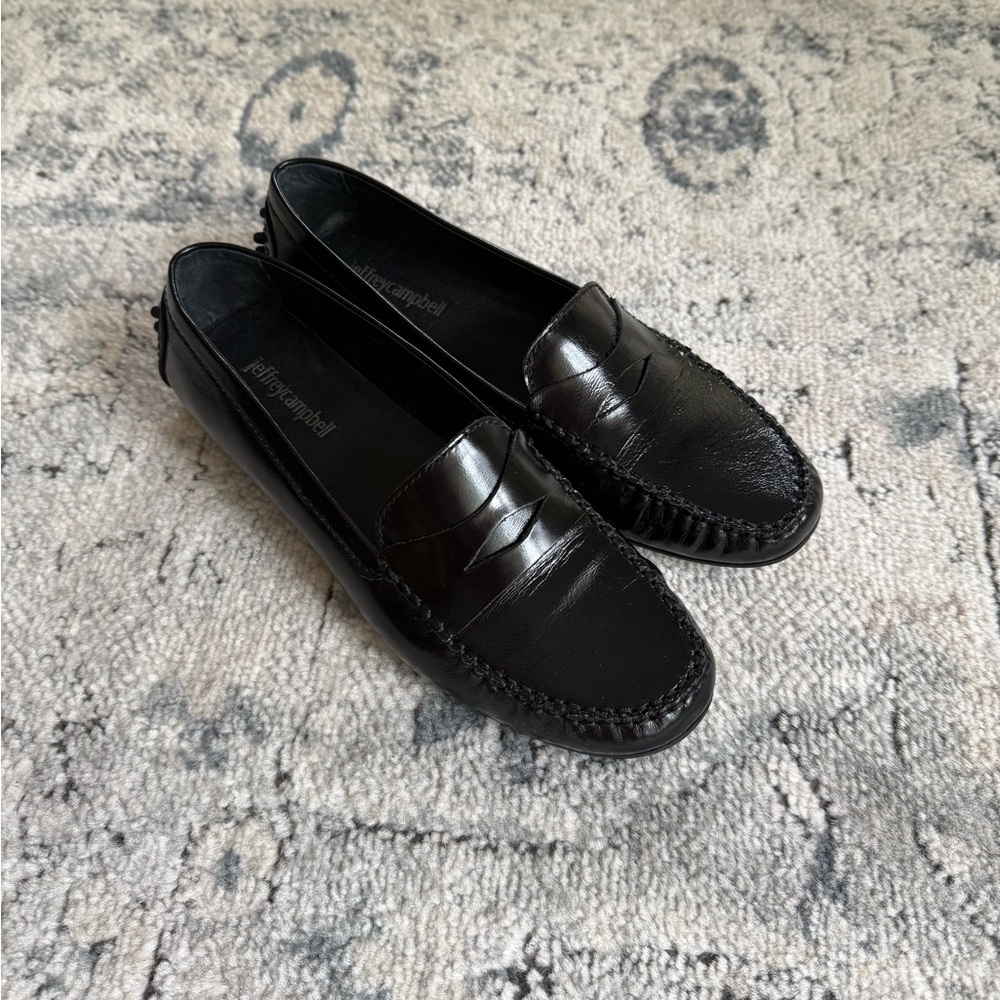 Jeffrey Campbell Black Patent Leather Loafers | Size 8 NWOT